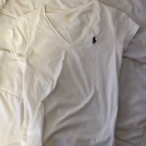 White RL Polo V-Neck Tee!
